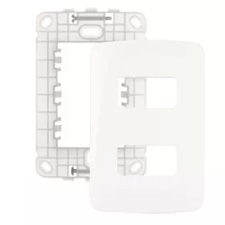 Placa 4 x 2 Branca - 2 Postos Separados 19431 Linha B3 Margi... - Santec