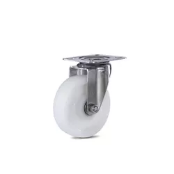 Rodízio Giratório 412 Nylon Branco com Placa Colson - Santec
