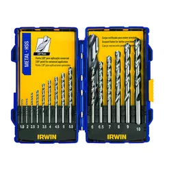 Jogo de Brocas Aço Rápido 1,5 a 10 mm com 15 Peças 1865314 I... - Santec