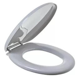 Assento Sanitário Oval Almofadado Astra Cinza 1 - Santec