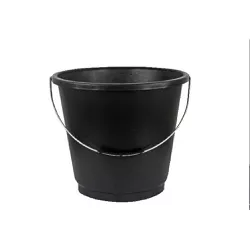 Balde Plastico Preto 12L Alça Metal Max 39710 - Santec