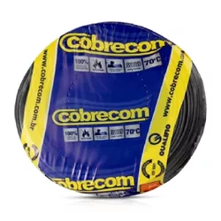 Cabo Flexível Preto 2,5mm Rolo Com 100 Metros Cobrecom - Santec