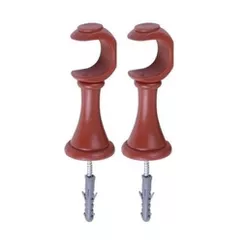 Suporte Varão Cortina 19mm Mogno com 2 peças - Santec