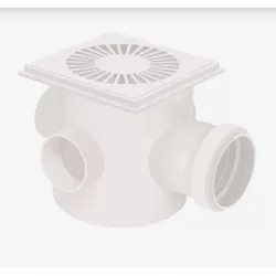 Caixa Sifonada 100 x 100 x 50mm Grelha Quadrada Branca Corr ... - Santec