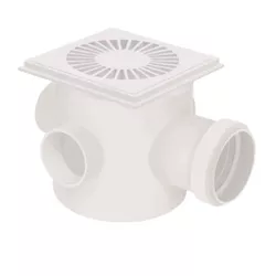Caixa Sifonada 150 x 150 x 50mm Grelha Quadrada Branca Corr ... - Santec