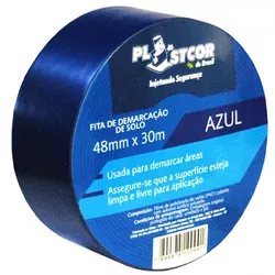 Fita Azul para Demarcação 48mm x 30m Plastcor 70001512 - Santec