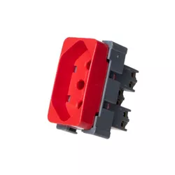 Módulo Tomada 10A 2P+T Vermelho 19487 Linha B3 Margirius - Santec