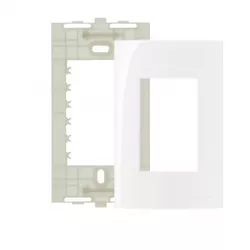 Placa 4 X 2 Com 3 Postos Branco Linha Sleek Margirius - Santec