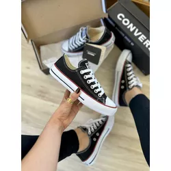  Tênis All Preto/vermelho NEW - FIL687 - Talline Sapatilhas Atacado