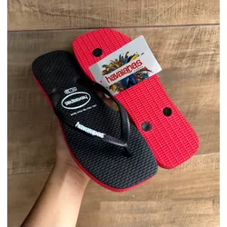 Chinelo HAV Quadrado Preto - HAV012 - Talline Sapatilhas Atacado