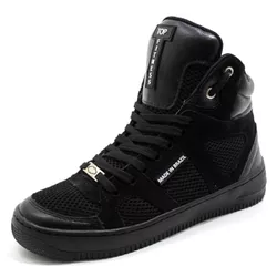Tenis Botinha Sneakers Cano Alto Top Fitness Preto... - CALÇADOS LIROM