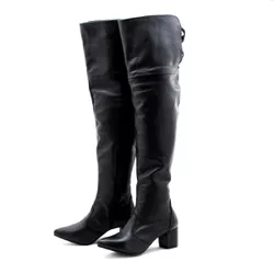 Botas Femininas Over The knee Lirom Em Couro Legit... - CALÇADOS LIROM