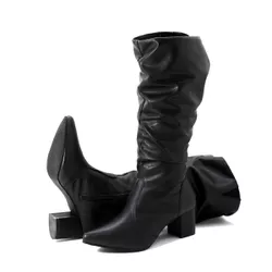 Botas Femininas Cano Enrugado Lirom Cano Alto Napa... - CALÇADOS LIROM