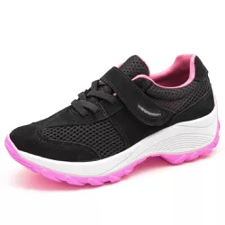 Tênis Feminino Caminhada Lirom Com Velcro Em Couro... - CALÇADOS LIROM