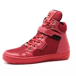 Tenis Top Fitness Cano Alto Em Couro Vermelho - 69 - CALÇADOS LIROM