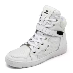 Tenis Sneaker Top Fitness Cano Alto Em Couro Branc... - CALÇADOS LIROM