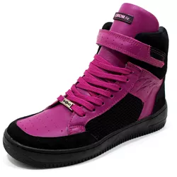 Tenis Feminino Sneakers Lirom Fit Em Couro Preto/A... - CALÇADOS LIROM