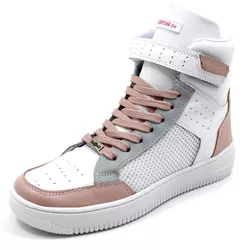 Tenis Feminino Sneakers Lirom Fit Em Couro Branco/... - CALÇADOS LIROM