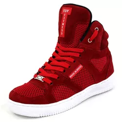 Tenis Sneakers Cano Alto Top Fitness Vermelho - 03 - CALÇADOS LIROM