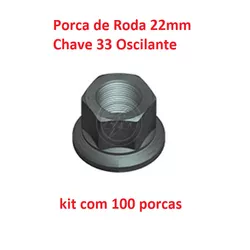 kit 100 Porcas de Roda Carreta 22mm CH33 Oscilante... - Sermi