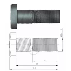 Parafuso Roda Avulso 22 x 68 Dianteiro Mb Actros A... - Sermi