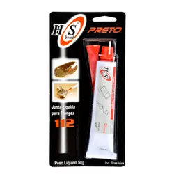 Cola Silicone Alta Temperatura Preta 50g - Sermi