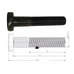 Parafuso Roda Avulso 22 x 115 Traseiro Mb Actros A... - Sermi