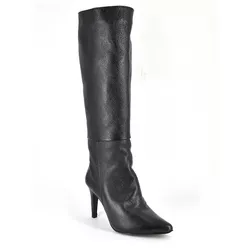 Bota Couro Preto Salto Baixo Fino - 16305 - SERRA BELLA CALCADOS