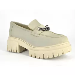 Mocassim Tratorado Couro Off White - 16403 - SERRA BELLA CALCADOS
