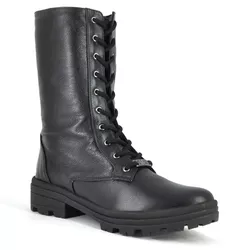 Bota Coturno Clássico Couro Preto - 407 - SERRA BELLA CALCADOS