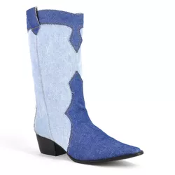 Bota Western Azul Jeans - 16008 - SERRA BELLA CALCADOS
