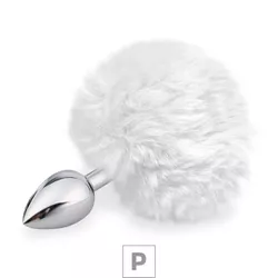 Plug de Metal P Com PomPom SI (5501) - Branco - 27... - Sexy Shop BH