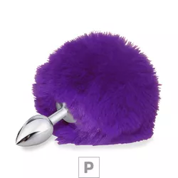 Plug de Metal P Com PomPom SI (5501) - Roxo - 2948 - Sexy Shop BH