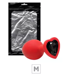 Plug Silicone M Vermelho Base Formato de Coração S... - Sexy Shop BH