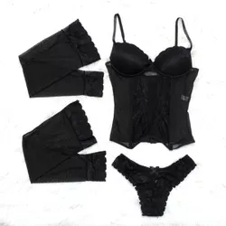 *Espartilho Com Meia Califórnia (CF100). - Preto -... - Sexy Shop BH