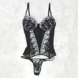 *Espartilho Bordados Variados (CF507) - Preto - 32... - Sexy Shop BH