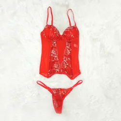 *Espartilho Bordados Variados (CF507) - Vermelho -... - Sexy Shop BH