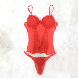 *Espartilho Bordado (CF507) - Vermelho - 28267 - Sexy Shop BH