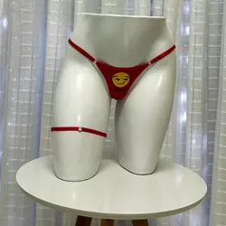 Calcinha Emoji Vermelha Íntima Delas (ID1092V) - S... - Sexy Shop BH