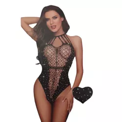 Body Com Detalhes em Arrastão Liang Nvren (L-2284)... - Sexy Shop BH