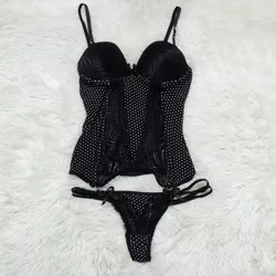 *Espartilho Poa (CF508) - Preto - 28354 - Sexy Shop BH