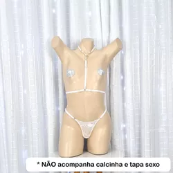 Strapy Com Pérola (LG001) - Branco - 33362 - Sexy Shop BH