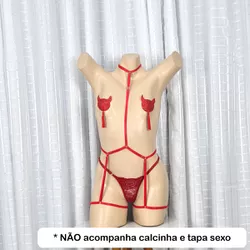 Cinta Liga Com Strapy (LG002) - Vermelho - 33366 - Sexy Shop BH