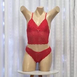 Conjunto Bela Íntima Delas (ST869) - Vermelho - 34... - Sexy Shop BH