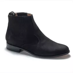 Botina Masculina Couro Nobuck Preto Coleção Pantanal - Silverado Botas - 302-3 - SILVERADO BOTAS