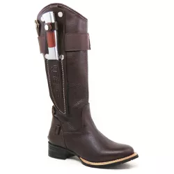 Bota Montaria Feminina Couro Floater Chocolate Com Faca Acoplada - Silverado Bot... - SILVERADO BOTAS