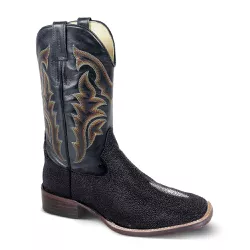 Bota Texana Masculina Exótica Couro Arraia Preto e Dallas Preto - Silverado Bota... - SILVERADO BOTAS