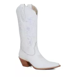 Bota Texana Feminina Couro Floater Branco - Silverado Botas - 22852 - SILVERADO BOTAS