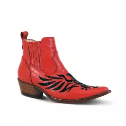 Botina Infantil Couro Crush Vermelho - Silverado Botas - 2877i - SILVERADO BOTAS