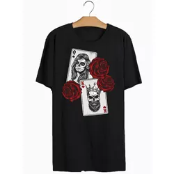 Camiseta Preta Estampa Frente Carta Baralho King a... - Atacado Leandrinho